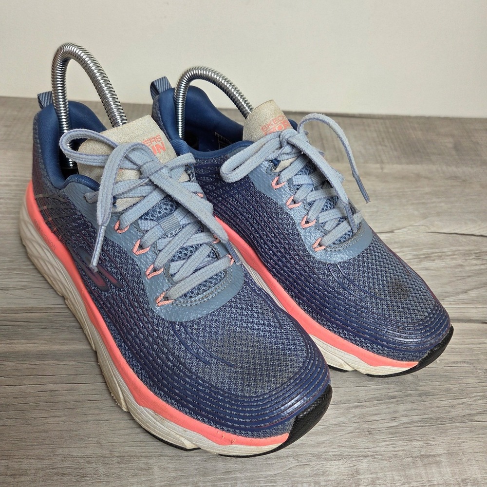 Skechers Elite GOrun Max Cushion Womens 8 Blue Pink Running Walking Shoes 17693